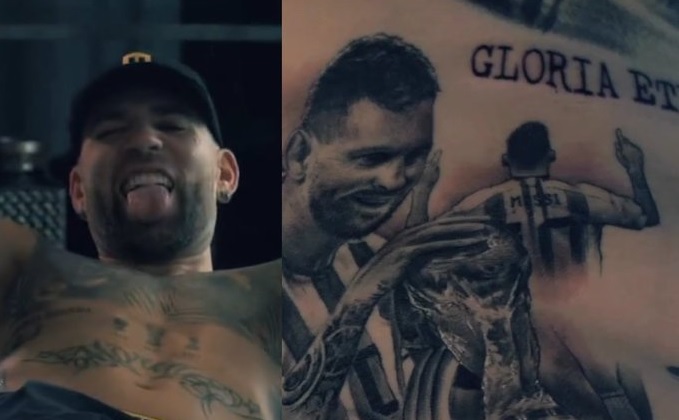 Ο Οταμέντι έκανε tattoo τον Μέσι με το τρόπαιο του Μουντιάλ και συγκίνησε τον Λίο! (pic) Ο Οταμέντι έκανε tattoo τον Μέσι με το τρόπαιο του Μουντιάλ και συγκίνησε τον Λίο! (pic)